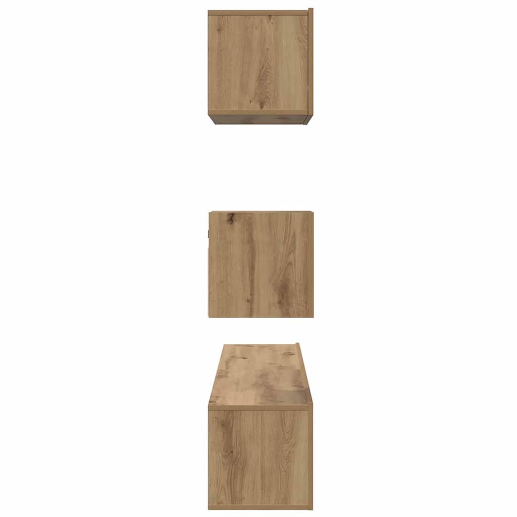 TV-Schrank-Set Wandmontiert 4 pcs Artisan-Eiche 80 x 30 x 30 cm