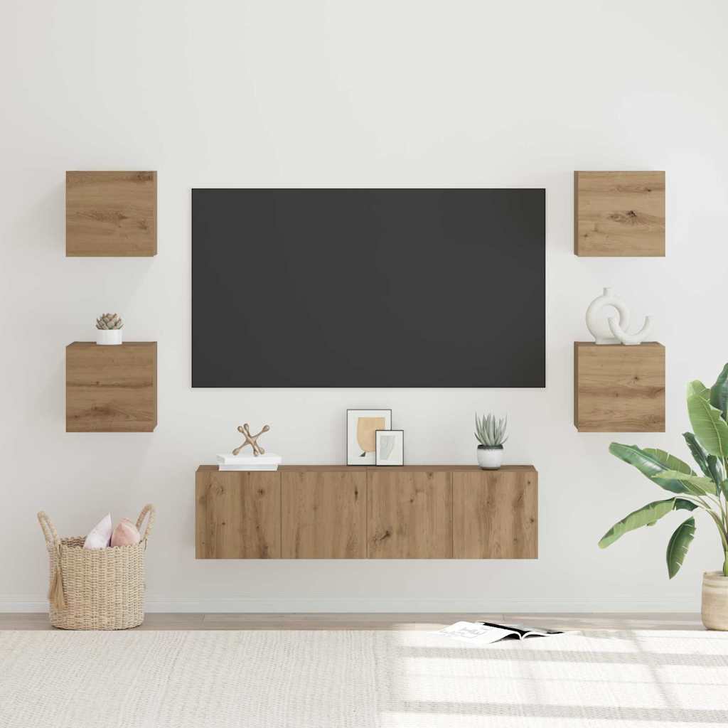 TV-Schrankset 6 stk. Artisan-Eiche Holzwerkstoff