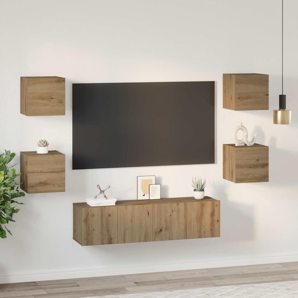 TV-Schrankset 6 stk. Artisan-Eiche Holzwerkstoff