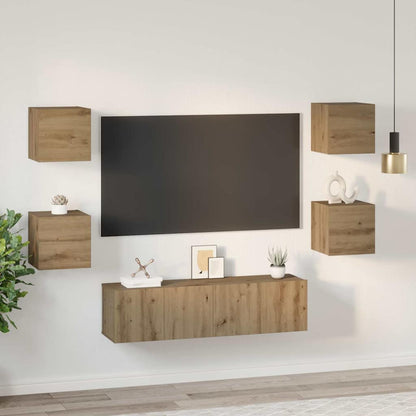 TV-Schrankset 6 stk. Artisan-Eiche Holzwerkstoff