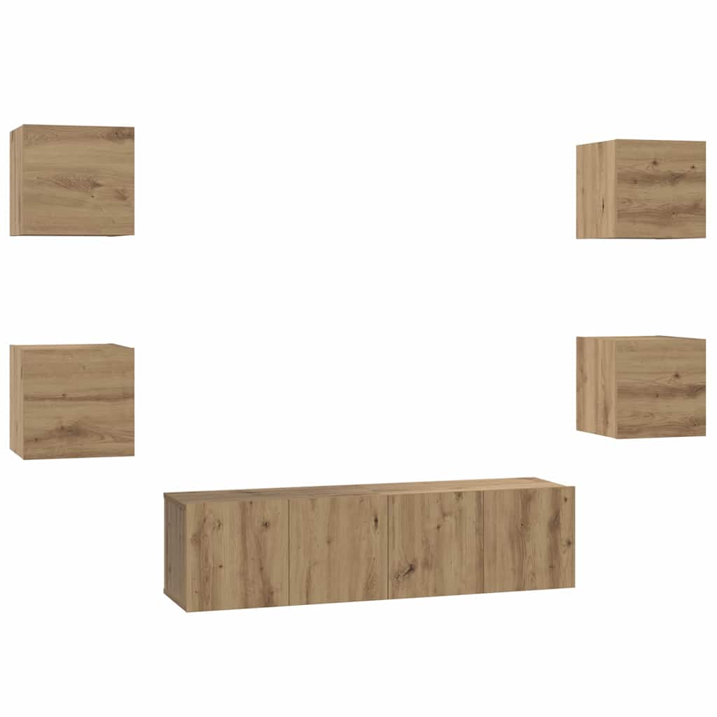 TV-Schrankset 6 stk. Artisan-Eiche Holzwerkstoff