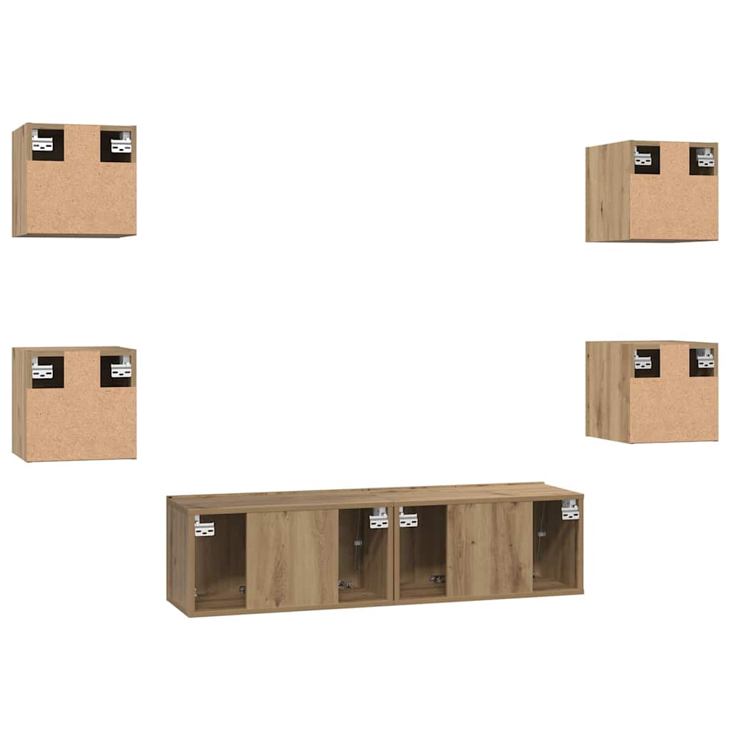 TV-Schrankset 6 stk. Artisan-Eiche Holzwerkstoff