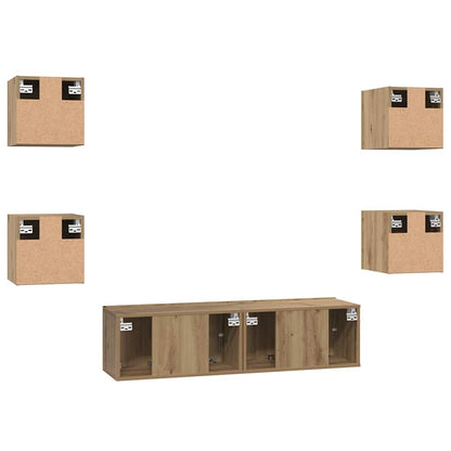 TV-Schrankset 6 stk. Artisan-Eiche Holzwerkstoff