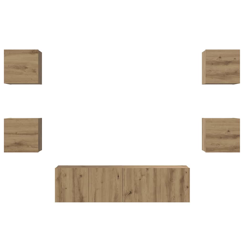 TV-Schrankset 6 stk. Artisan-Eiche Holzwerkstoff