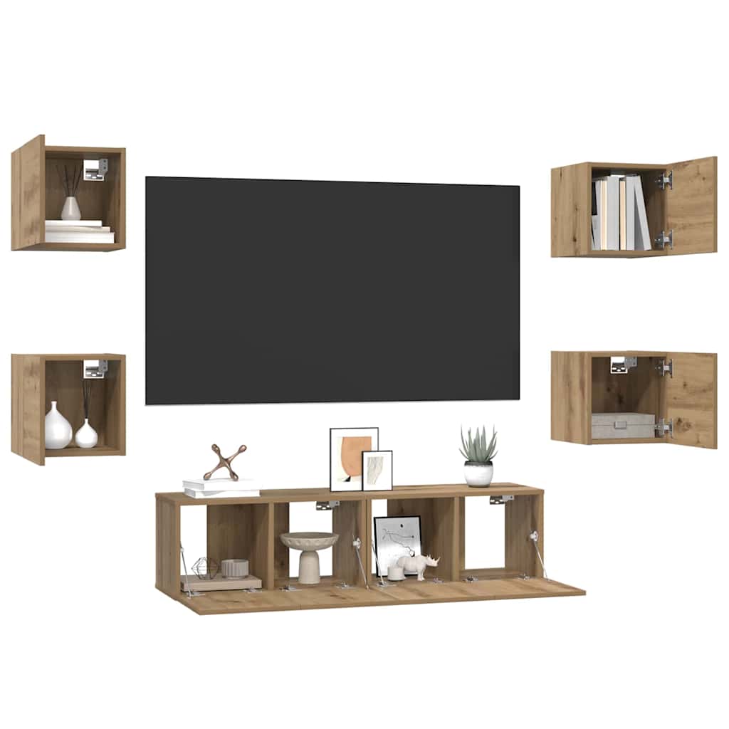 TV-Schrankset 6 stk. Artisan-Eiche Holzwerkstoff