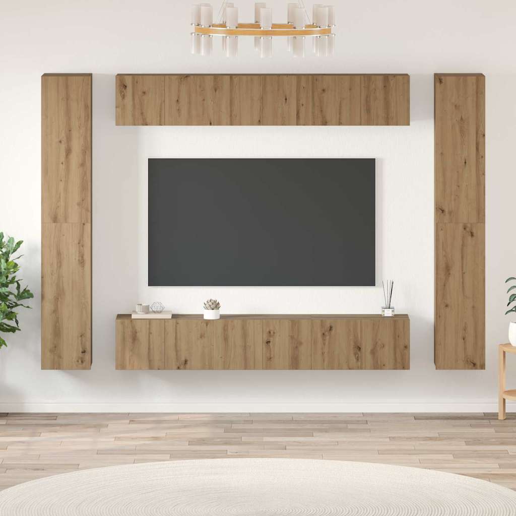 TV-Schrank-Set 10 pcs Artisan-Eiche 30,5 x 30 x 90 cm