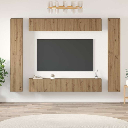 TV-Schrank-Set 10 pcs Artisan-Eiche 30,5 x 30 x 90 cm