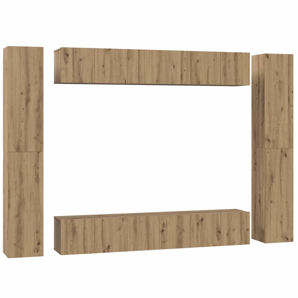 TV-Schrank-Set 10 pcs Artisan-Eiche 30,5 x 30 x 90 cm