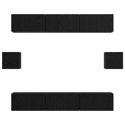 TV-Schrankset 8 stk. Schwarz Eichen-Optik Holzwerkstoff
