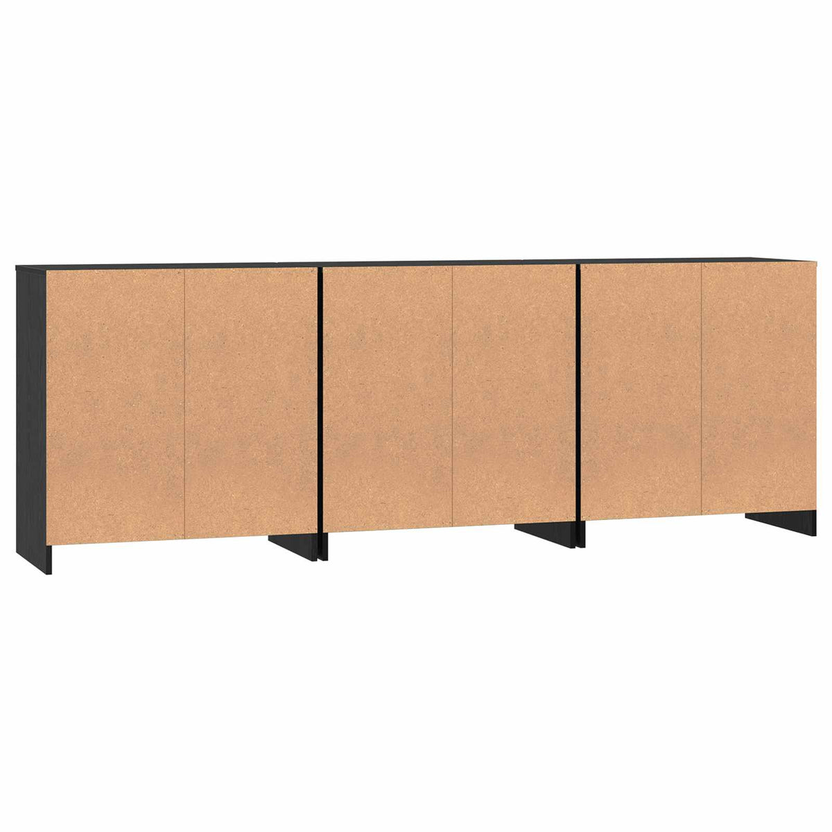 Sideboard 3 stk. Schwarz Eichen-Optik 70 x 41 x 75 cm