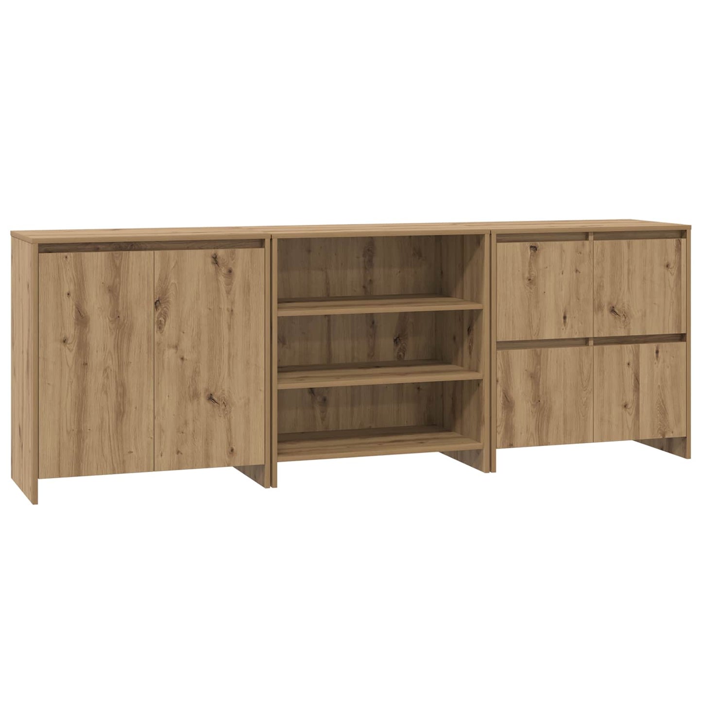 Sideboard 3 pcs Artisan-Eiche 70 x 41 x 75 cm Holzwerkstoff