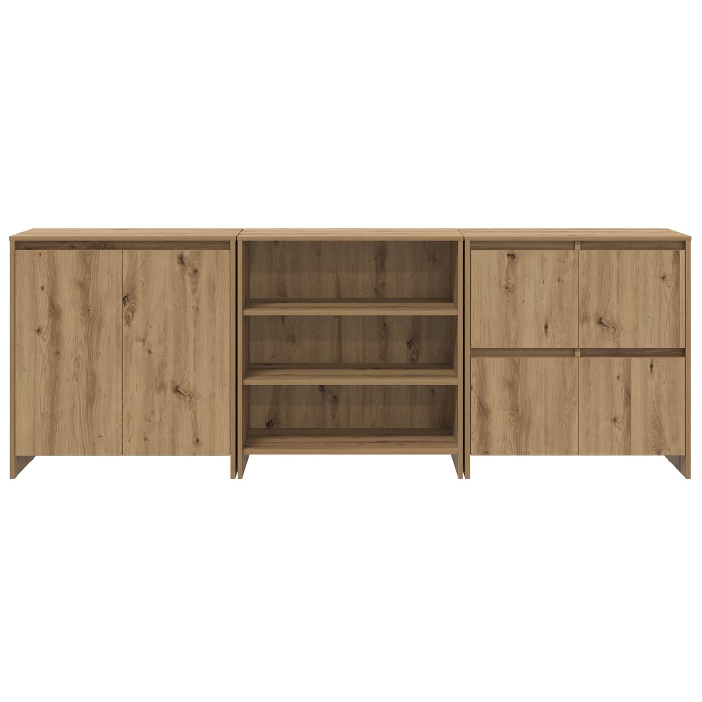 Sideboard 3 pcs Artisan-Eiche 70 x 41 x 75 cm Holzwerkstoff