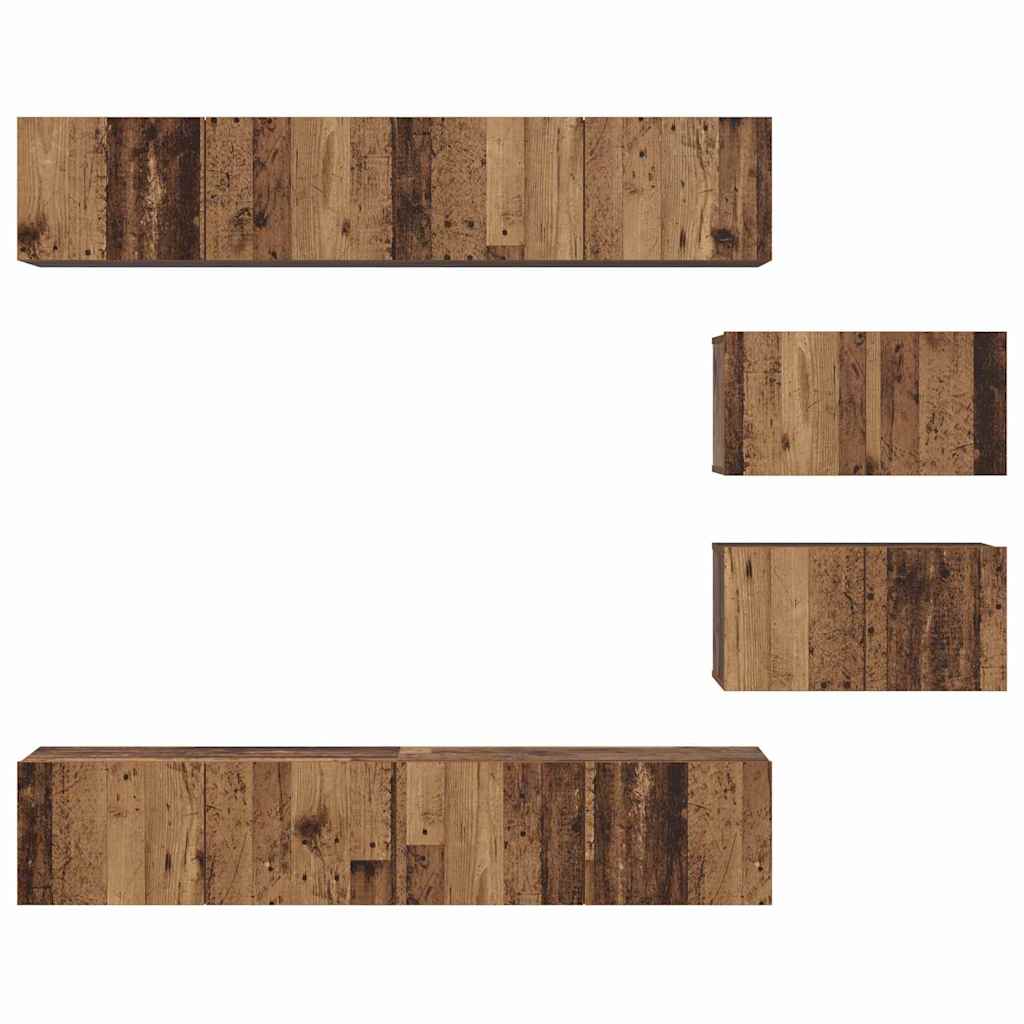 TV-Schrank Set 6 pcs Altholz Mittelgroß Holzwerkstoff
