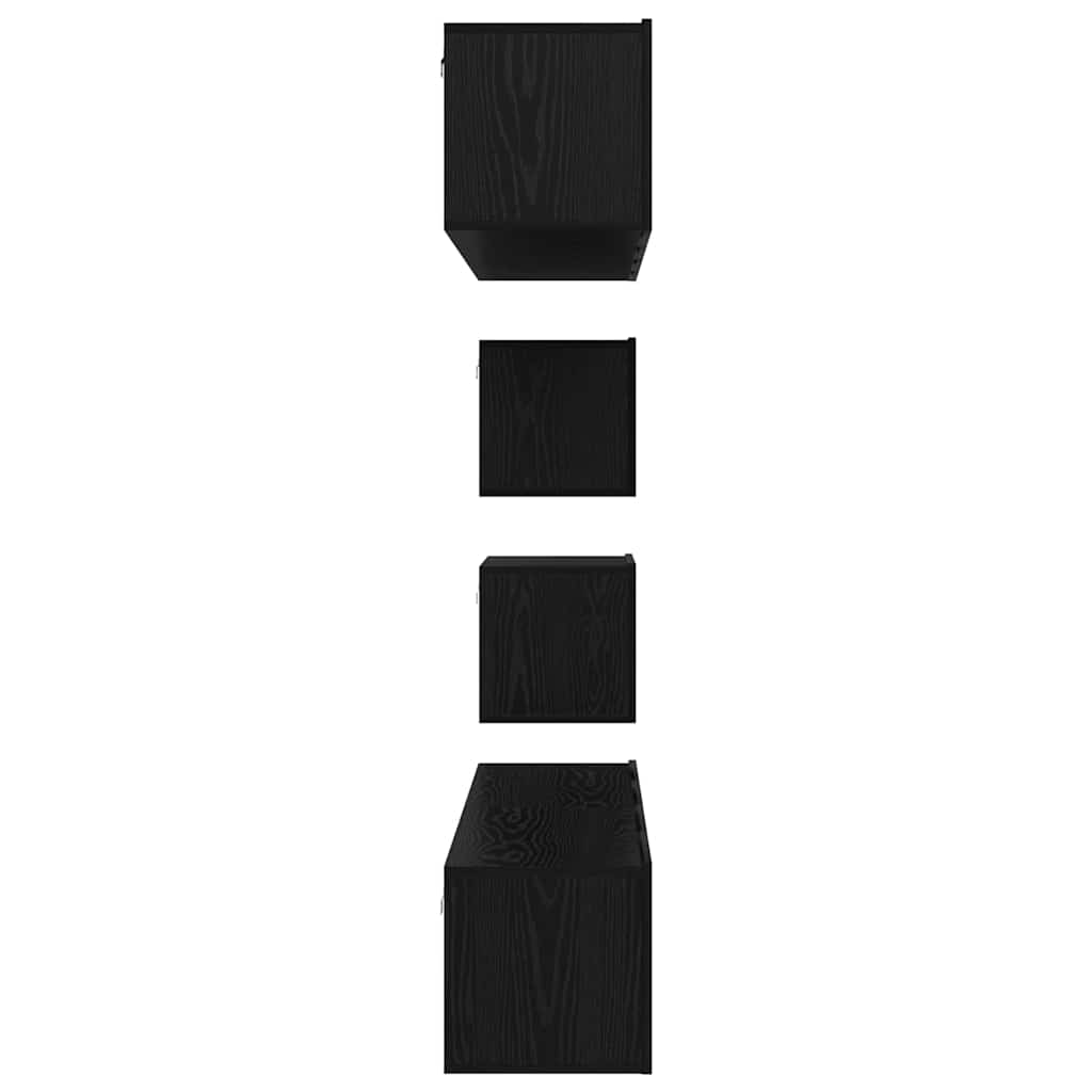 TV-Schrank-Set 6 pcs Schwarz Eichen-Optik 80 x 30 x 30,5 cm S