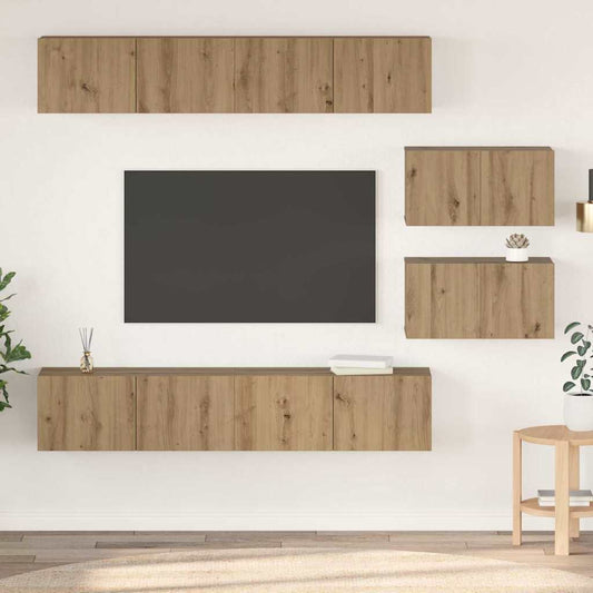 TV-Schrank Set 6 pcs Artisan-Eiche 80 x 30 x 30 cm Mittel