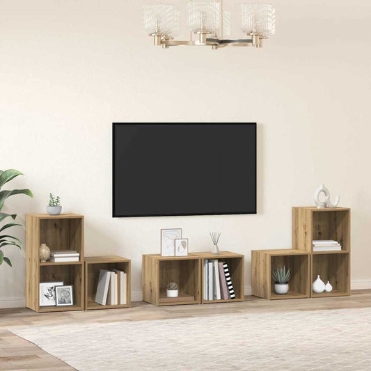 TV-Schrank Set 6 pcs Artisan-Eiche 37 x 35 x 72 cm