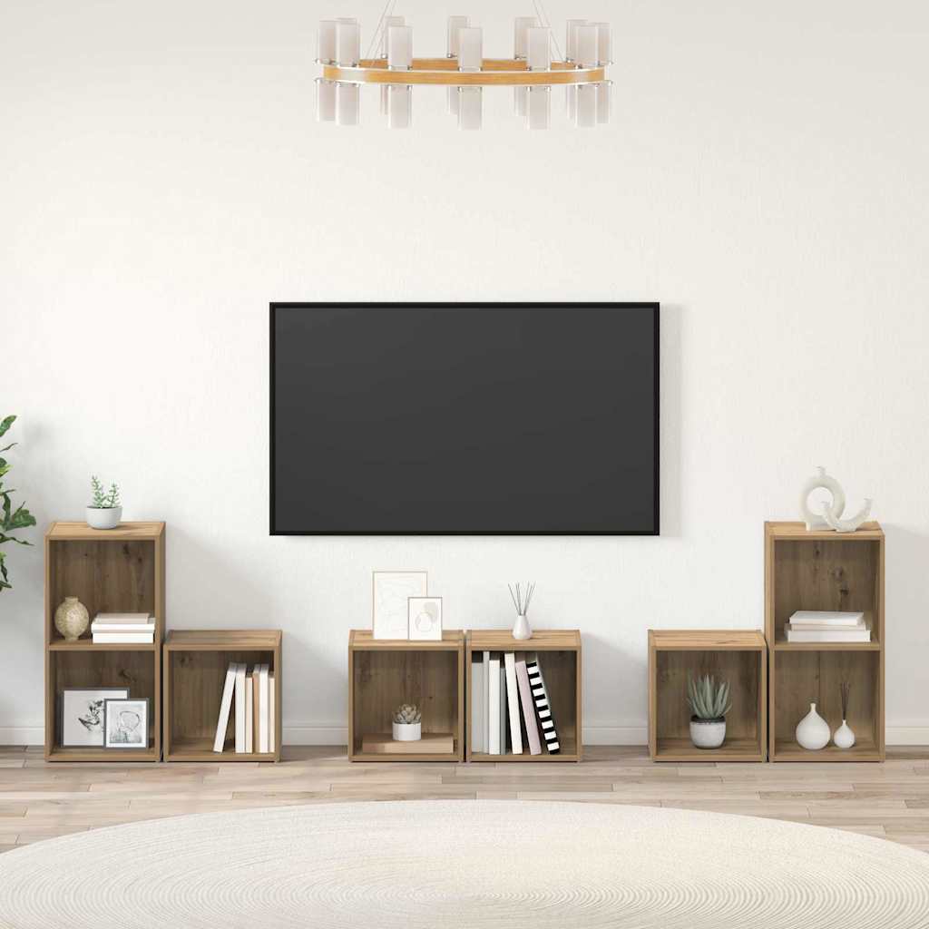 TV-Schrankset 6 pcs Artisan-Eiche Holzwerkstoff