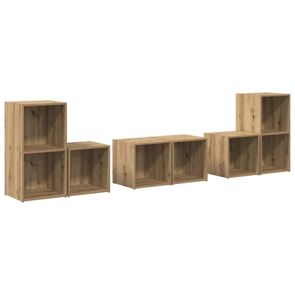 TV-Schrankset 6 pcs Artisan-Eiche Holzwerkstoff