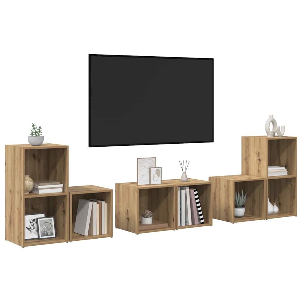 TV-Schrankset 6 pcs Artisan-Eiche Holzwerkstoff