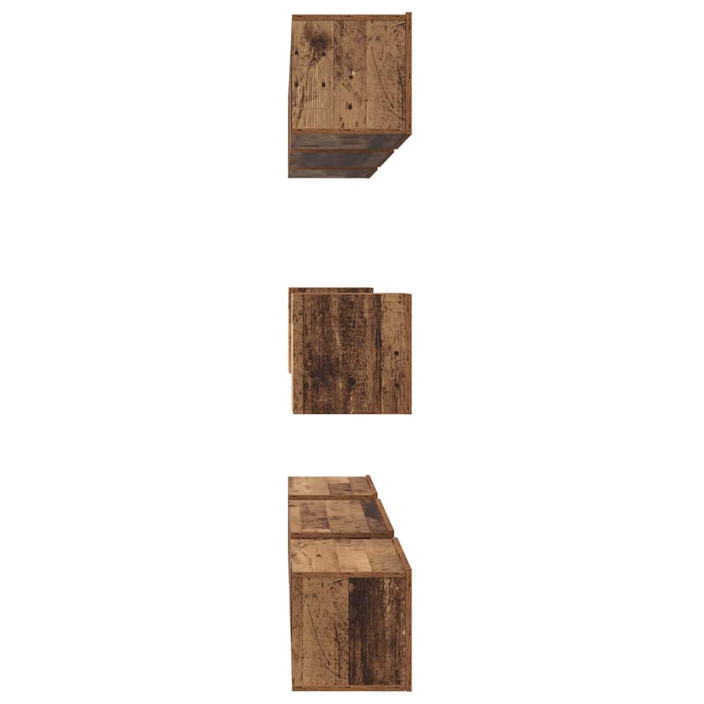 TV-Schrank Set Wandmontiert Altholz Holzwerkstoff