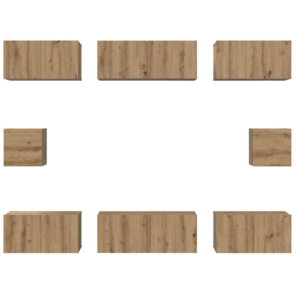 TV-Schrank Set Wandmontiert Artisan-Eiche Holzwerkstoff