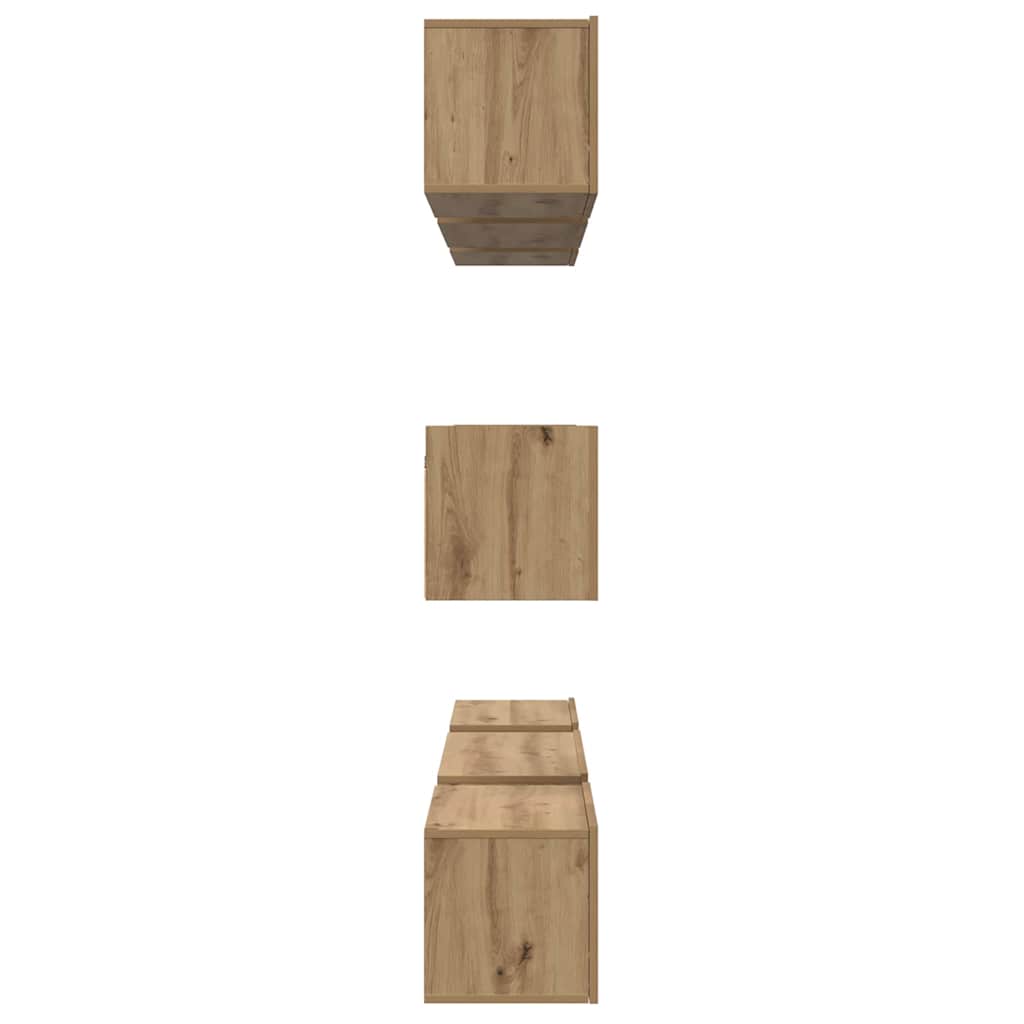 TV-Schrank Set Wandmontiert Artisan-Eiche Holzwerkstoff