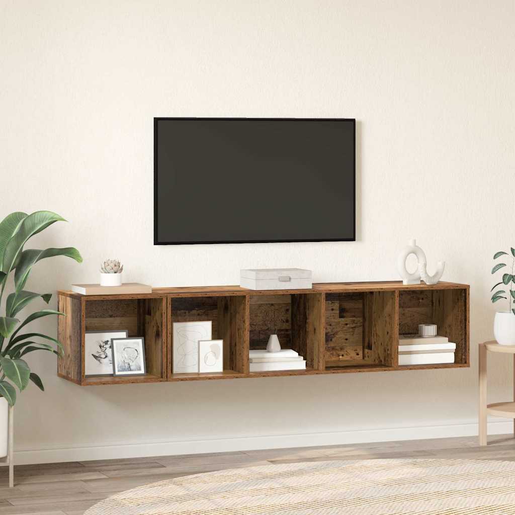 TV-Schrank Set 2 stk. Altholz Holzwerkstoff