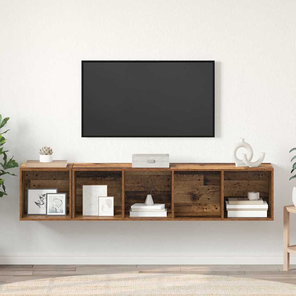 TV-Schrank Set 2 stk. Altholz Holzwerkstoff