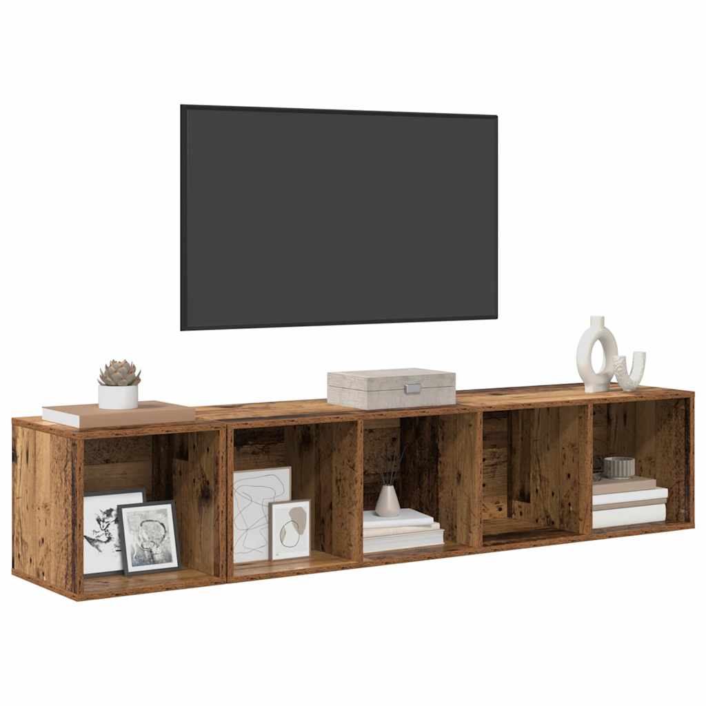 TV-Schrank Set 2 stk. Altholz Holzwerkstoff