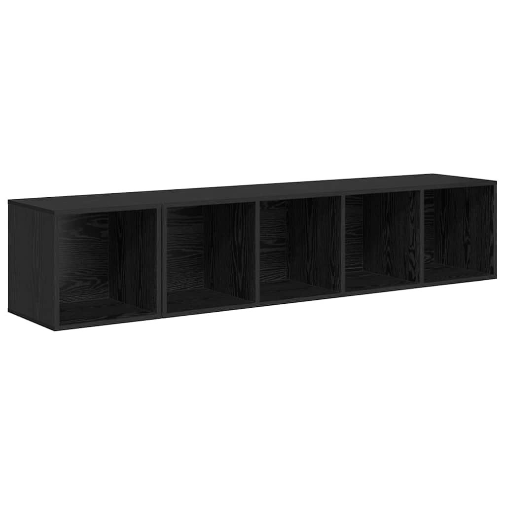 TV-Schrank Set 2 pcs Schwarz Eichen-Optik 37 x 37 x 142,5 cm