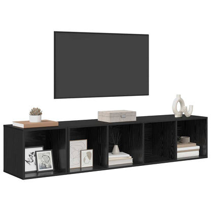 TV-Schrank Set 2 stk. Schwarz Eichen-Optik Holzwerkstoff