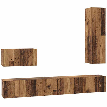 Wand-TV-Schrank 4 stk. Altholz Holzwerkstoff