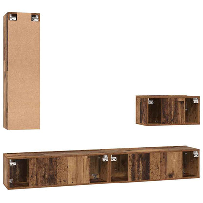 Wand-TV-Schrank 4 stk. Altholz Holzwerkstoff