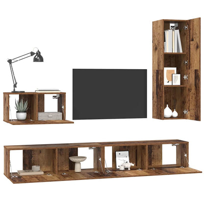 Wand-TV-Schrank 4 stk. Altholz Holzwerkstoff
