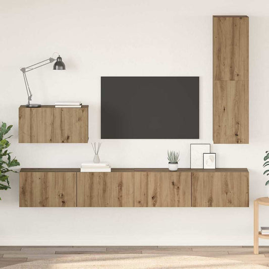 TV-Schrank Set 4 pcs Artisan-Eiche 200 x 30 x 30 cm