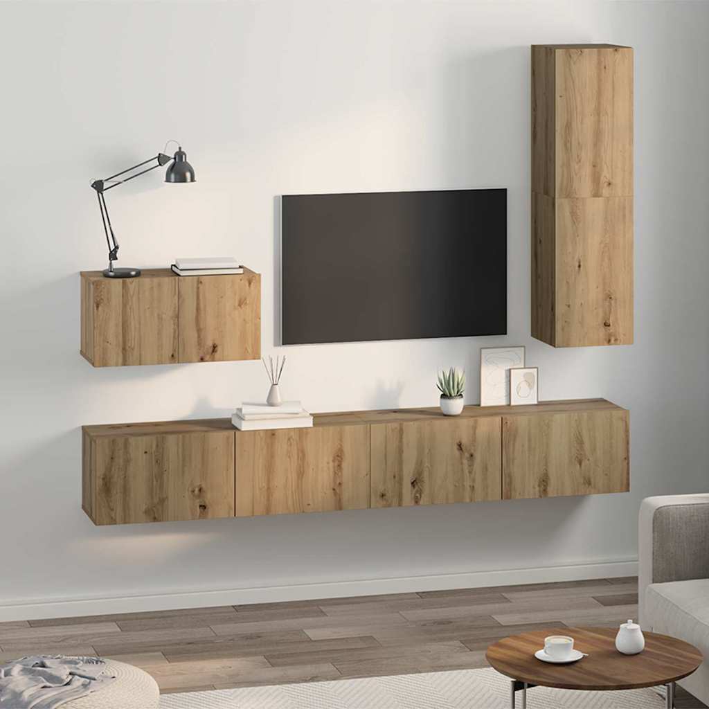TV-Schrank Set 4 pcs Artisan-Eiche 200 x 30 x 30 cm