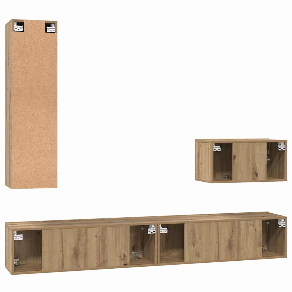 TV-Schrank Set 4 pcs Artisan-Eiche 200 x 30 x 30 cm