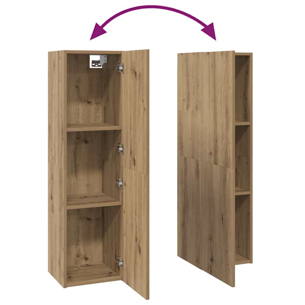 Wand-TV-Schrank 4 pcs Artisan-Eiche Holzwerkstoff