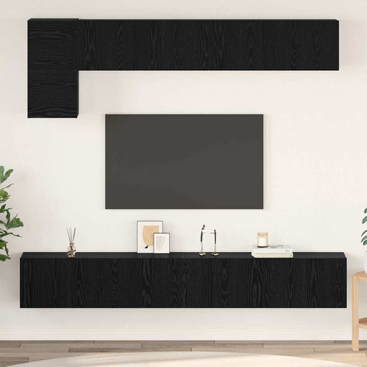 TV-Möbel-Set 5 pcs Schwarz Eichen-Optik 100 x 30 x 30 cm