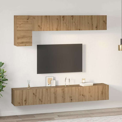 TV-Schrankset 5 stk. 100 x 30 x 30 cm Artisan-Eiche