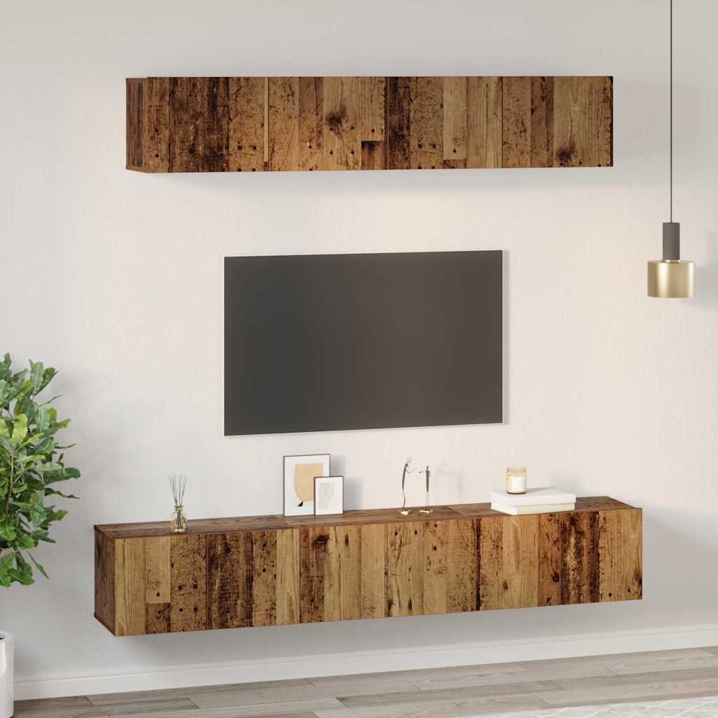 TV-Schrank-Set 5 pcs Altholz 100 x 30 x 30 cm Holzwerkstoff