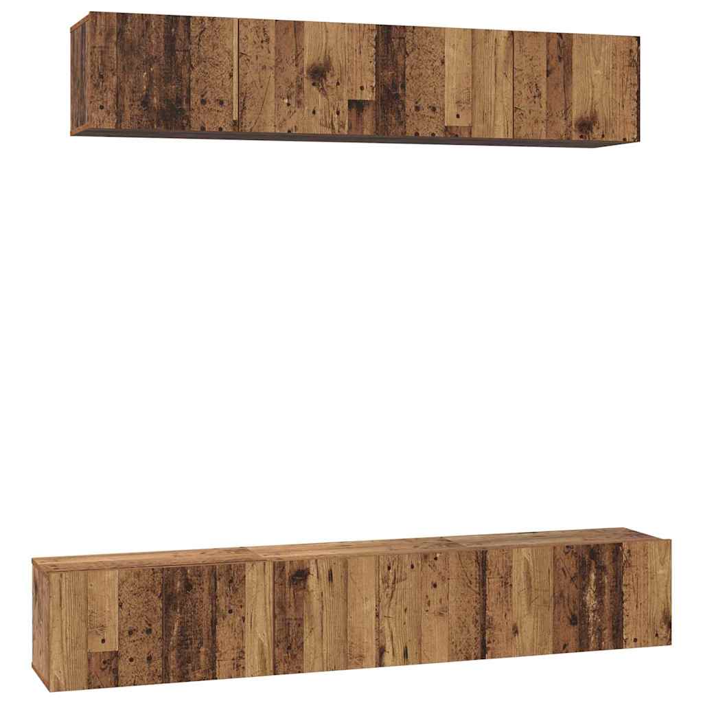 TV-Schrank-Set 5 pcs Altholz 100 x 30 x 30 cm Holzwerkstoff