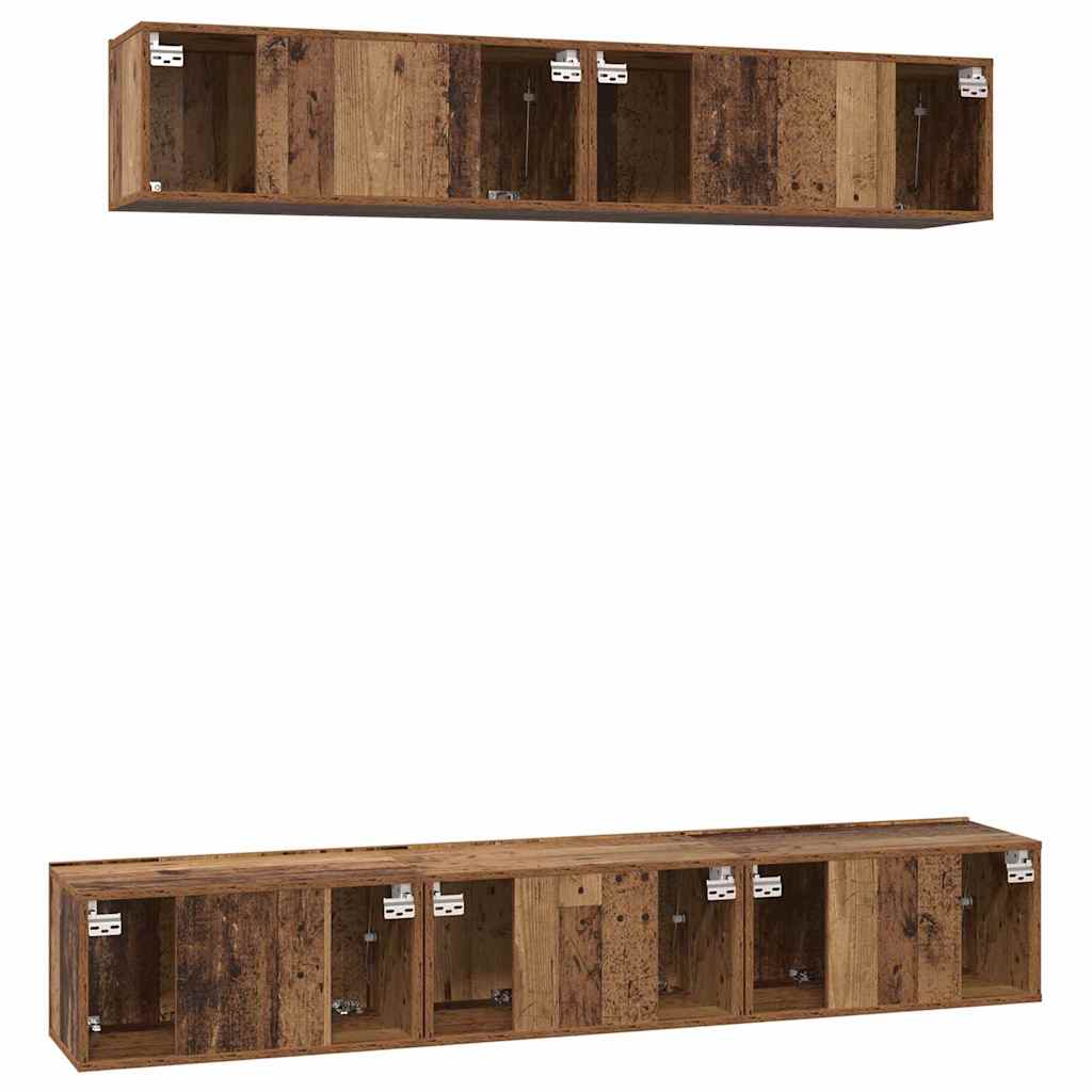 TV-Schrank-Set 5 pcs Altholz 100 x 30 x 30 cm Holzwerkstoff