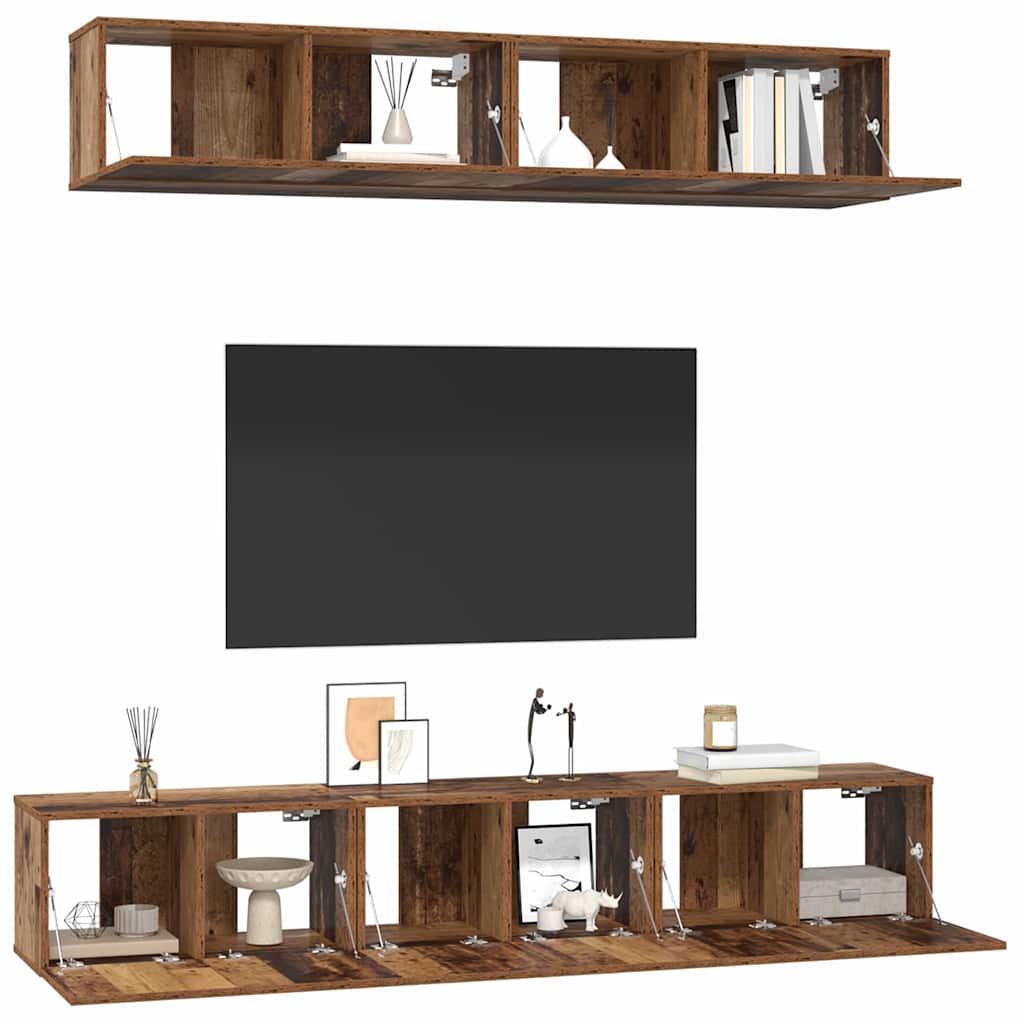 TV-Schrank-Set 5 pcs Altholz 100 x 30 x 30 cm Holzwerkstoff
