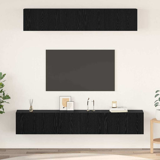 TV-Möbel-Set 5 pcs Schwarz Eichen-Optik 100 x 30 x 30 cm