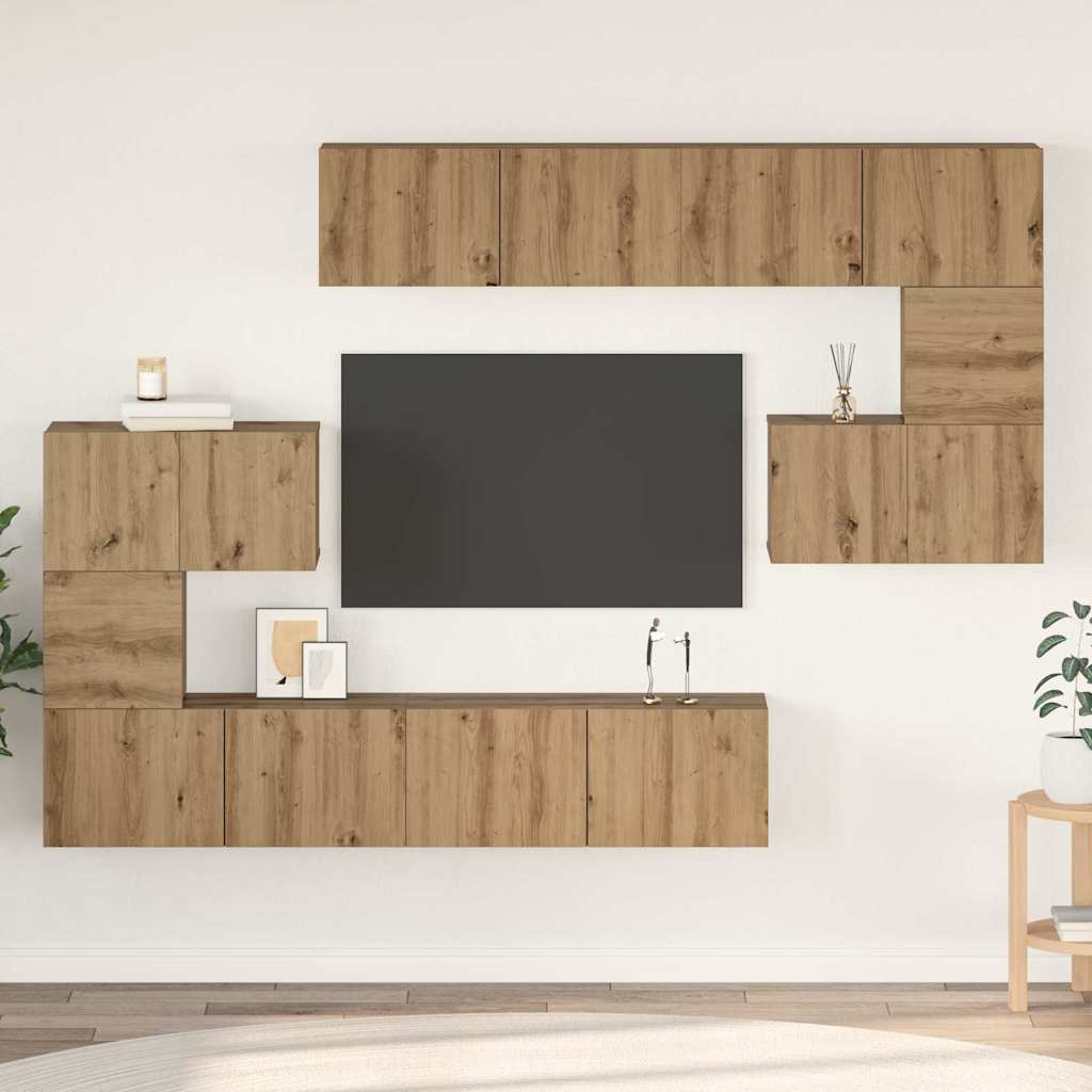 TV-Schrankset 8 stk. Artisan-Eiche Holzwerkstoff
