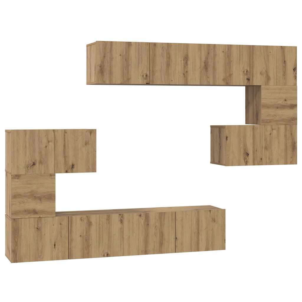 TV-Schrankset 8 stk. Artisan-Eiche Holzwerkstoff