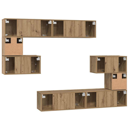 TV-Schrankset 8 stk. Artisan-Eiche Holzwerkstoff