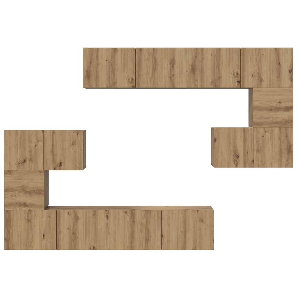 TV-Schrankset 8 stk. Artisan-Eiche Holzwerkstoff