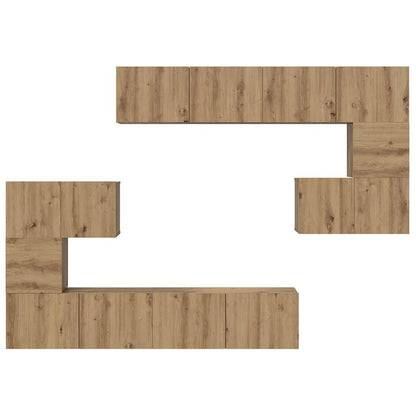 TV-Schrankset 8 stk. Artisan-Eiche Holzwerkstoff
